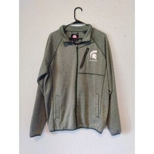 Official Colegiate MSU Michigan State Spartans Coat Size Large Green Great Shape